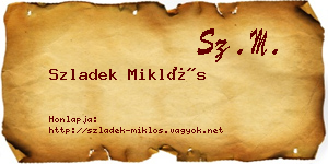 Szladek Miklós névjegykártya