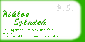 miklos szladek business card